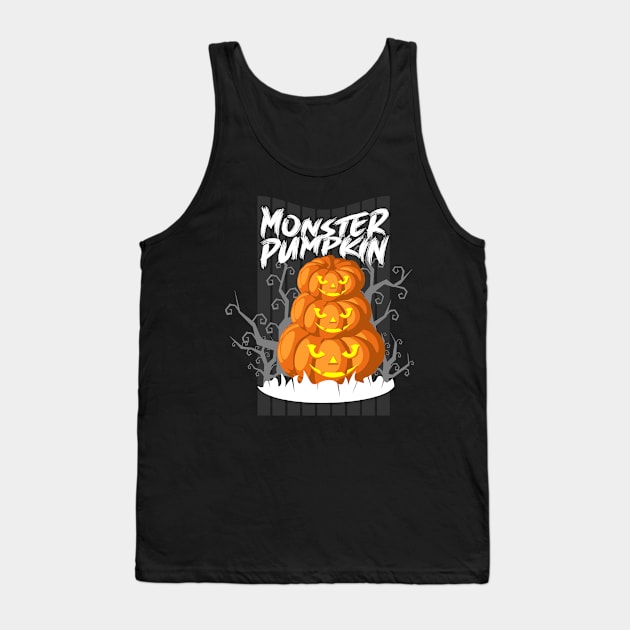 Monster Pumpkin Tank Top by VekiStore